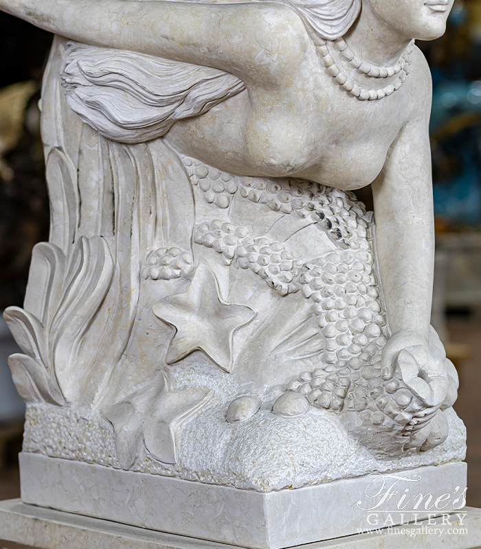 Marble Fountains  - Marble Mermaid Fountain - MF-1558